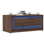 vidaXL Măsuță de cafea cu lumini LED, stejar maro, lemn prelucrat vidaXL Măsuță de cafea cu lumini LED, stejar maro, lemn prelucrat