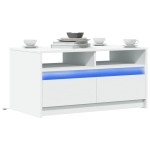 vidaXL Măsuță de cafea cu lumini LED, alb, lemn prelucrat vidaXL Măsuță de cafea cu lumini LED, alb, lemn prelucrat