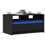 vidaXL Măsuță de cafea cu lumini LED, negru, lemn prelucrat vidaXL Măsuță de cafea cu lumini LED, negru, lemn prelucrat