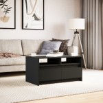 vidaXL Măsuță de cafea cu lumini LED, negru, lemn prelucrat vidaXL Măsuță de cafea cu lumini LED, negru, lemn prelucrat