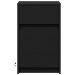 vidaXL Noptieră cu lumini LED, negru, lemn prelucrat vidaXL Noptieră cu lumini LED, negru, lemn prelucrat