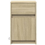 vidaXL Noptieră cu lumini LED, stejar sonoma, lemn prelucrat vidaXL Noptieră cu lumini LED, stejar sonoma, lemn prelucrat