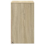 vidaXL Noptiere cu lumini LED, 2 buc., stejar sonoma, lemn prelucrat