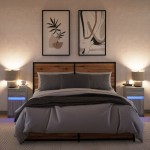vidaXL Noptiere cu lumini LED, 2 buc., sonoma gri, lemn prelucrat