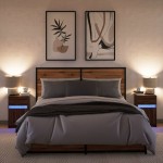 vidaXL Noptiere cu lumini LED, 2 buc., stejar maro, lemn prelucrat
