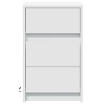 vidaXL Noptieră cu lumini LED, alb, lemn prelucrat vidaXL Noptieră cu lumini LED, alb, lemn prelucrat