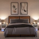 vidaXL Noptiere cu lumini LED, 2 buc., alb, lemn prelucrat