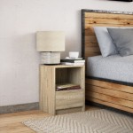 vidaXL Noptieră cu lumini LED, stejar sonoma, lemn prelucrat vidaXL Noptieră cu lumini LED, stejar sonoma, lemn prelucrat