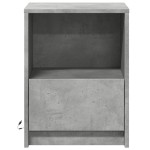 vidaXL Noptieră cu lumini LED, gri beton, lemn prelucrat vidaXL Noptieră cu lumini LED, gri beton, lemn prelucrat