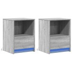 vidaXL Noptiere cu lumini LED, 2 buc., sonoma gri, lemn prelucrat vidaXL Noptiere cu lumini LED, 2 buc., sonoma gri, lemn prelucrat