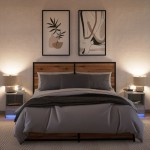 vidaXL Noptiere cu lumini LED, 2 buc., sonoma gri, lemn prelucrat vidaXL Noptiere cu lumini LED, 2 buc., sonoma gri, lemn prelucrat