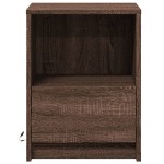 vidaXL Noptiere cu lumini LED, 2 buc., stejar maro, lemn prelucrat vidaXL Noptiere cu lumini LED, 2 buc., stejar maro, lemn prelucrat
