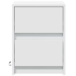 vidaXL Noptieră cu lumini LED, alb, lemn prelucrat vidaXL Noptieră cu lumini LED, alb, lemn prelucrat
