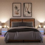 vidaXL Noptiere cu lumini LED, 2 buc., alb, lemn prelucrat