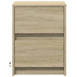 vidaXL Noptieră cu lumini LED, stejar sonoma, lemn prelucrat vidaXL Noptieră cu lumini LED, stejar sonoma, lemn prelucrat