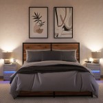 vidaXL Noptiere cu lumini LED, 2 buc., sonoma gri, lemn prelucrat vidaXL Noptiere cu lumini LED, 2 buc., sonoma gri, lemn prelucrat