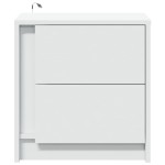 vidaXL Noptiere cu lumini LED, 2 buc., alb, lemn prelucrat