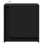 vidaXL Noptiere cu lumini LED, 2 buc., negru, lemn prelucrat