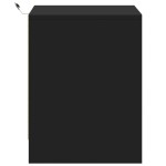 vidaXL Noptiere cu lumini LED, 2 buc., negru, lemn prelucrat