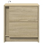 vidaXL Noptieră cu lumini LED, stejar sonoma, lemn prelucrat vidaXL Noptieră cu lumini LED, stejar sonoma, lemn prelucrat
