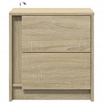 vidaXL Noptiere cu lumini LED, 2 buc., stejar sonoma, lemn prelucrat vidaXL Noptiere cu lumini LED, 2 buc., stejar sonoma, lemn prelucrat