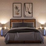 vidaXL Noptiere cu lumini LED, 2 buc., sonoma gri, lemn prelucrat