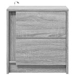 vidaXL Noptiere cu lumini LED, 2 buc., sonoma gri, lemn prelucrat