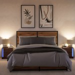 vidaXL Noptiere cu lumini LED, 2 buc., stejar maro, lemn prelucrat vidaXL Noptiere cu lumini LED, 2 buc., stejar maro, lemn prelucrat