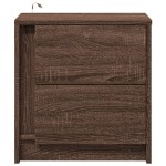 vidaXL Noptiere cu lumini LED, 2 buc., stejar maro, lemn prelucrat vidaXL Noptiere cu lumini LED, 2 buc., stejar maro, lemn prelucrat