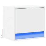 vidaXL Noptieră montată pe perete cu lumini LED, alb