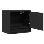 vidaXL Noptieră montată pe perete cu lumini LED, negru