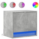 vidaXL Noptieră montată pe perete cu lumini LED, gri beton
