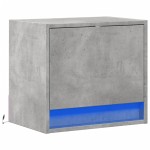 vidaXL Noptieră montată pe perete cu lumini LED, gri beton