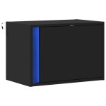 vidaXL Noptieră montată pe perete cu lumini LED, negru