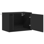 vidaXL Noptieră montată pe perete cu lumini LED, negru