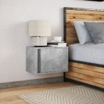 vidaXL Noptieră montată pe perete cu lumini LED, gri beton