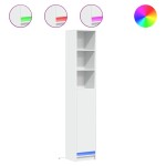 vidaXL Dulap cu LED, alb, 36x32,5x200 cm, lemn prelucrat vidaXL Dulap cu LED, alb, 36x32,5x200 cm, lemn prelucrat