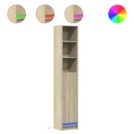 vidaXL Dulap cu LED, stejar sonoma, 36x32,5x200 cm, lemn prelucrat vidaXL Dulap cu LED, stejar sonoma, 36x32,5x200 cm, lemn prelucrat