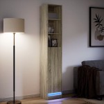 vidaXL Dulap cu LED, stejar sonoma, 36x32,5x200 cm, lemn prelucrat vidaXL Dulap cu LED, stejar sonoma, 36x32,5x200 cm, lemn prelucrat
