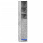 vidaXL Dulap cu LED, gri beton, 36x32,5x200 cm, lemn prelucrat vidaXL Dulap cu LED, gri beton, 36x32,5x200 cm, lemn prelucrat