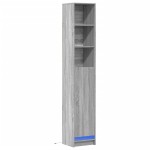vidaXL Dulap cu LED, gri sonoma, 36x32,5x200 cm, lemn prelucrat vidaXL Dulap cu LED, gri sonoma, 36x32,5x200 cm, lemn prelucrat