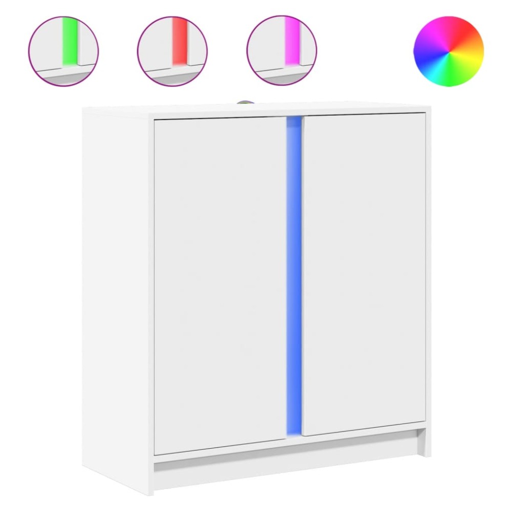 vidaXL Dulap cu LED, alb, 77x34x85 cm, lemn prelucrat