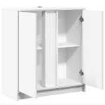 vidaXL Dulap cu LED, alb, 77x34x85 cm, lemn prelucrat vidaXL Dulap cu LED, alb, 77x34x85 cm, lemn prelucrat