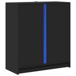 vidaXL Dulap cu LED, negru, 77x34x85 cm, lemn prelucrat vidaXL Dulap cu LED, negru, 77x34x85 cm, lemn prelucrat