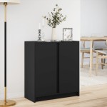vidaXL Dulap cu LED, negru, 77x34x85 cm, lemn prelucrat vidaXL Dulap cu LED, negru, 77x34x85 cm, lemn prelucrat