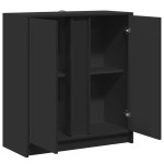 vidaXL Dulap cu LED, negru, 77x34x85 cm, lemn prelucrat vidaXL Dulap cu LED, negru, 77x34x85 cm, lemn prelucrat