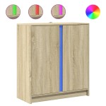 vidaXL Dulap cu LED, stejar sonoma, 77x34x85 cm, lemn prelucrat vidaXL Dulap cu LED, stejar sonoma, 77x34x85 cm, lemn prelucrat