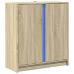 vidaXL Dulap cu LED, stejar sonoma, 77x34x85 cm, lemn prelucrat vidaXL Dulap cu LED, stejar sonoma, 77x34x85 cm, lemn prelucrat