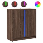 vidaXL Dulap cu LED, stejar maro, 77x34x85 cm, lemn prelucrat vidaXL Dulap cu LED, stejar maro, 77x34x85 cm, lemn prelucrat