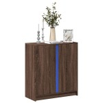 vidaXL Dulap cu LED, stejar maro, 77x34x85 cm, lemn prelucrat vidaXL Dulap cu LED, stejar maro, 77x34x85 cm, lemn prelucrat